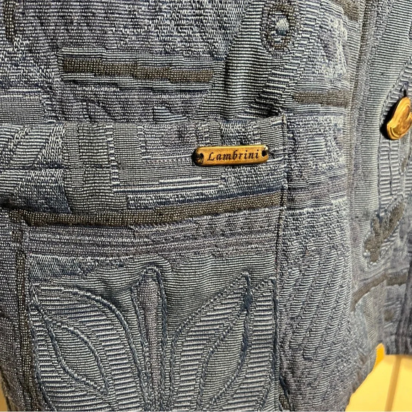 Lambrini Womens Multicolor Floral Pockets Long Sleeve Casual Jacket Sz S Blue - Picture 3 of 12